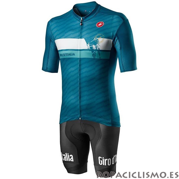 2020 Maillot Giro d'Italia Tirantes Mangas Cortas Azur